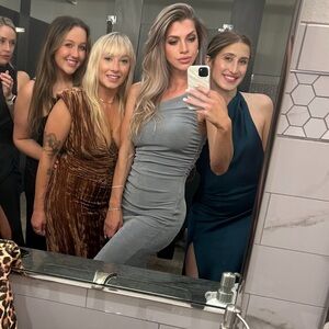 Crescent Gray One-Shoulder Dress